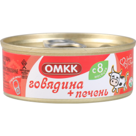 Консервы мясные «ОМКК» говядина с печенью, 100 г