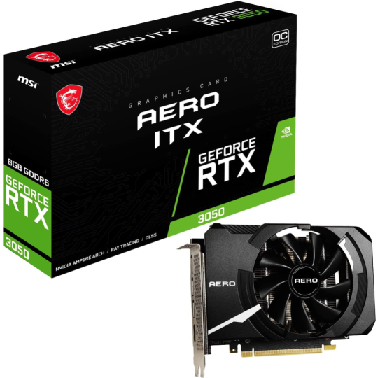 Видеокарта «MSI» GeForce RTX 3050 AERO ITX 8G OC 8GB