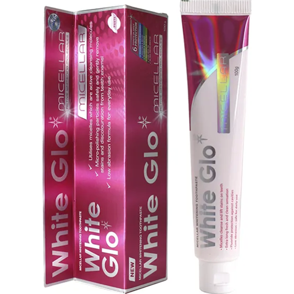 Картинка товара Зубная паста «White Glo» мицеллярная, отбеливающая, 100 г