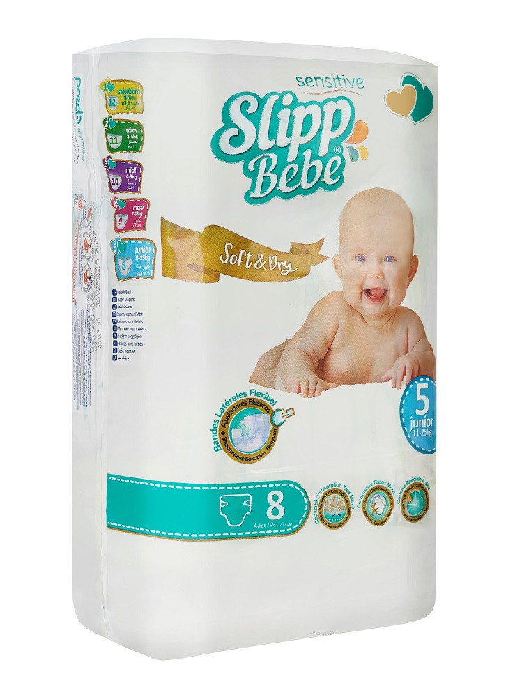 Подгузники Slipp Bebe №5 (11-25 кг.) 8шт - 2 упаковки