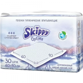 Пе­лен­ки дет­ские «Skippy» Optima, 60x90, 30 шт
