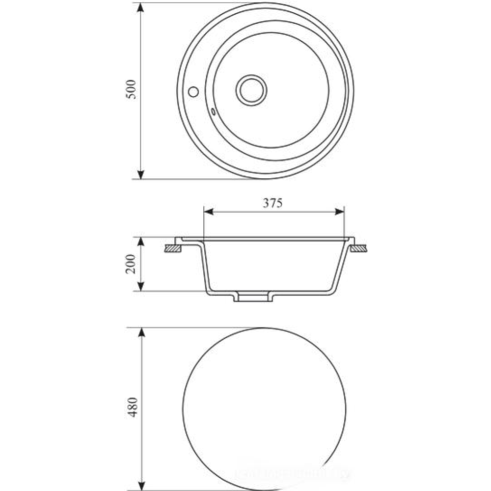 Кухонная мойка «Gran-Stone» GS 02, 308 черный