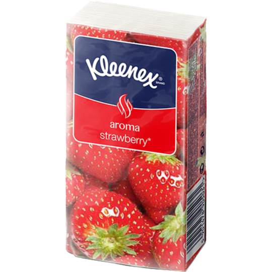 Платочки бумажные «Kleenex» Aroma Strawberry, 21x20 см, 10 шт