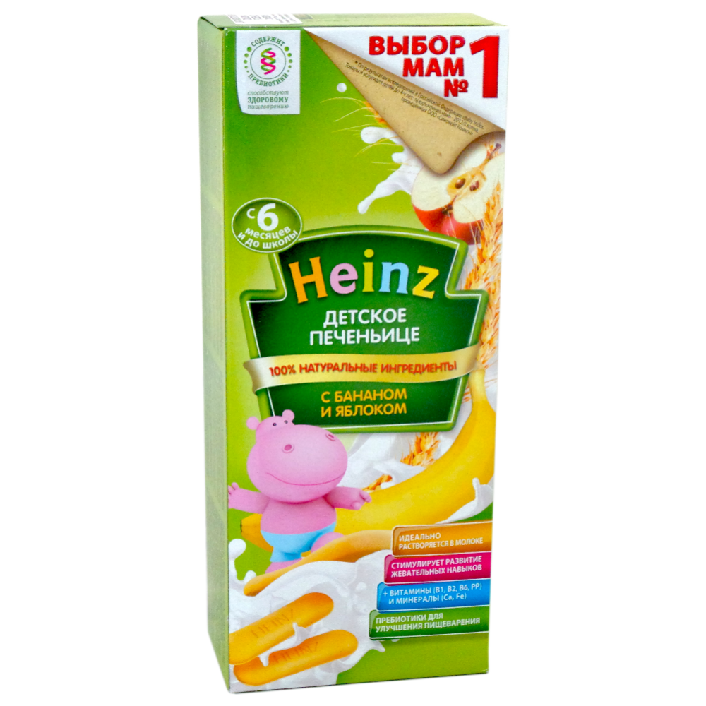 Печенье детское «Heinz» с бананом и яблоком, 160 г