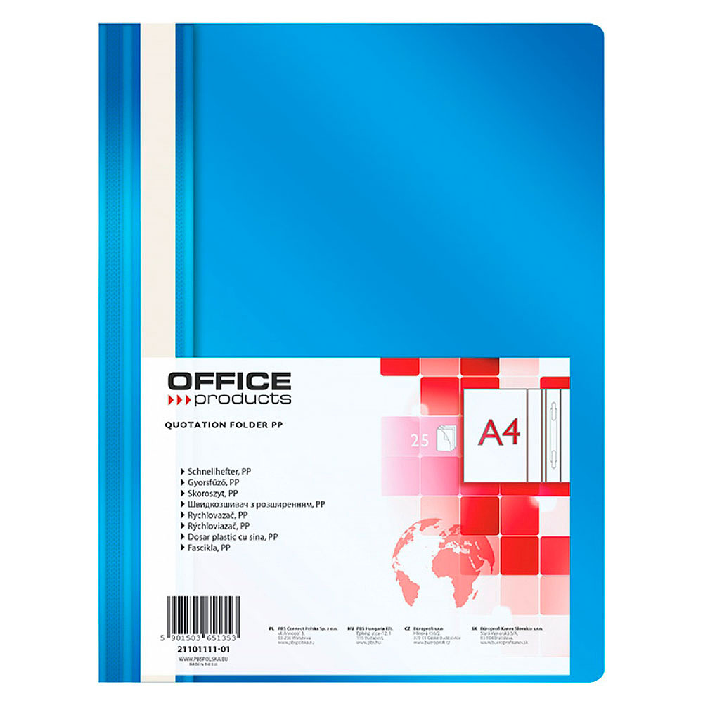 Папка-скоросшиватель А4,Office Product 10 шт Синий