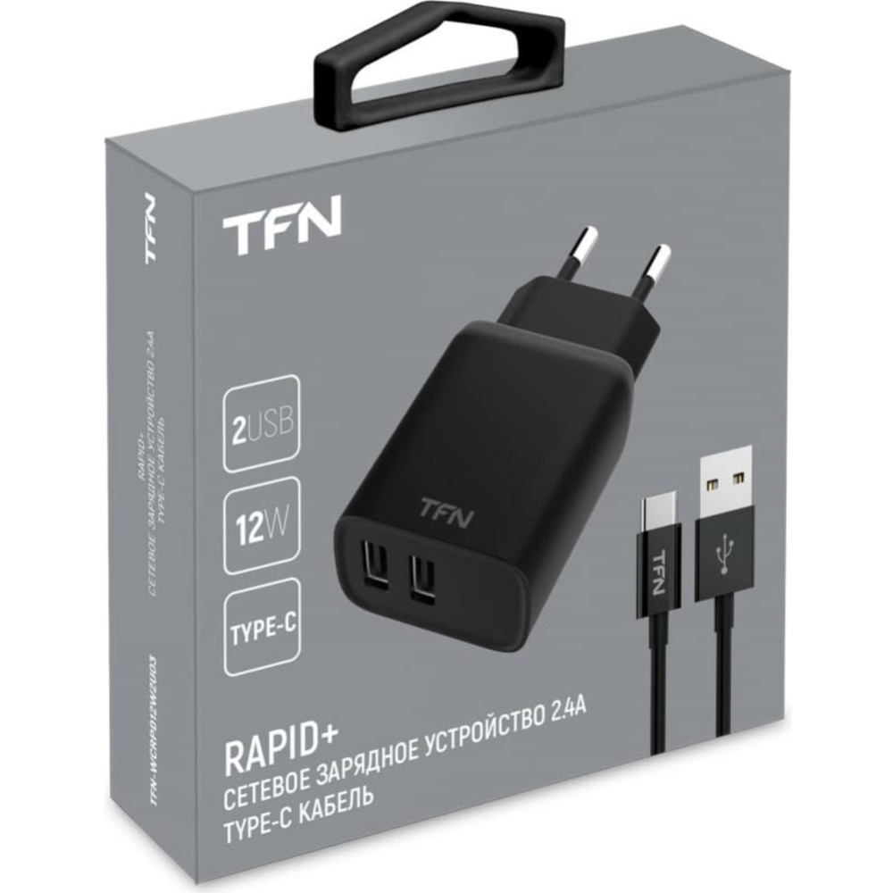 Сетевое зарядное устройство «TFN» TFN-WCRPD12W2U03, черный