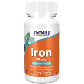 Бисглицинат железа Now Foods Iron 18 мг, 120 капс.