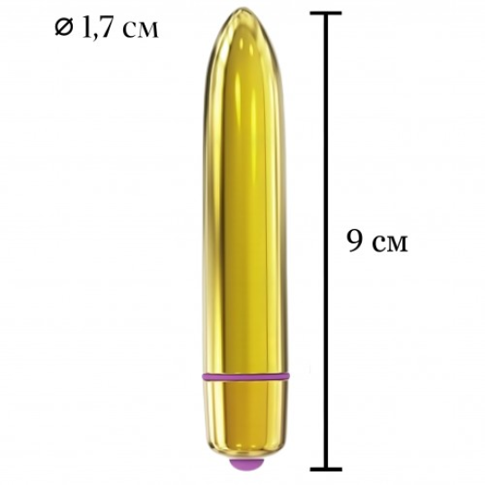 Золотистая вибропуля X-Basic Bullet Long Lovetoy