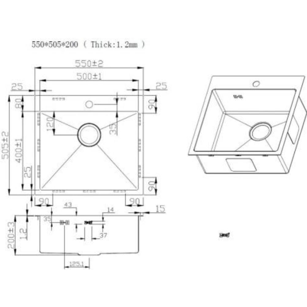 Кухонная мойка «Zorg Sanitary» ZRN 5055 Nano