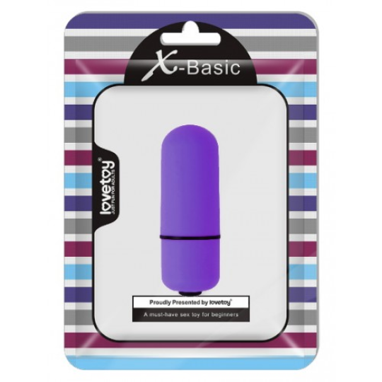 Фиолетовая вибропуля X-Basic Bullet Mini Lovetoy с 10 режимами вибрации