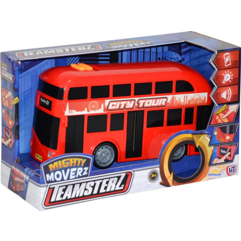Игрушка «Teamsterz» Автобус двухэтажный, Mighty Moverz, 1416825