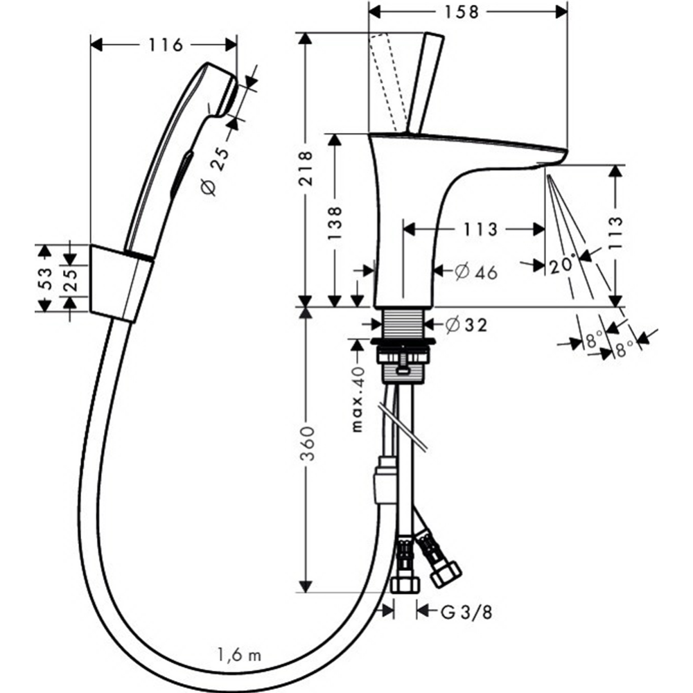 Смеситель «Hansgrohe» PuraVida, 15275400