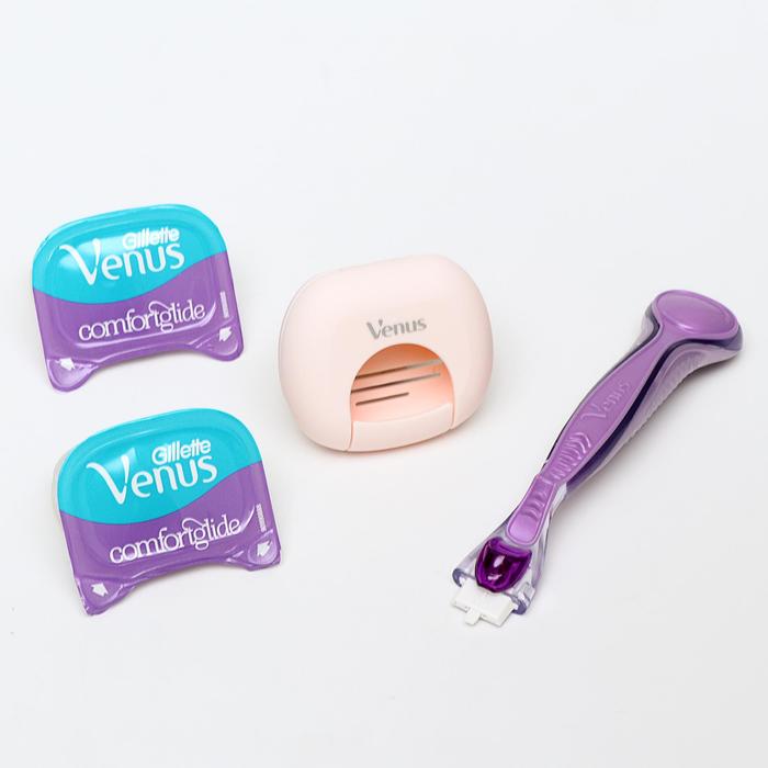 Бритва / станок для бритья жен­ский Gillette Venus Breeze Comfortglide с 2 кассетами + чехол для кассеты