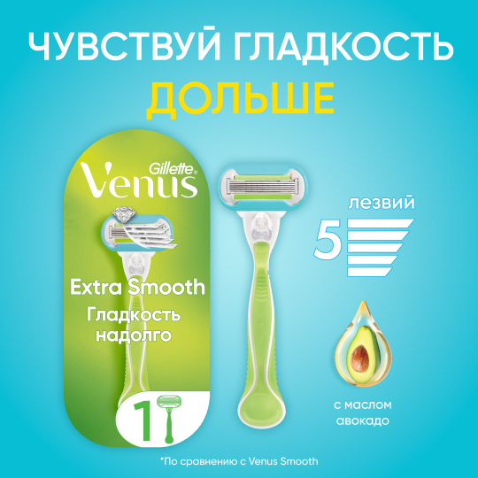 Бритва / станок для бритья женский Gillette Venus Embrace Extra Smooth с 1 кассетой