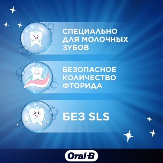 Детская зубная паста Oral-B Pro Kids от 6 месяцев до 6 лет со фтором 3 шт. х 50 мл