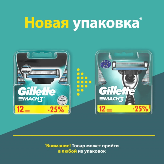 Сменные кассеты / лезвия для бритья мужские Gillette Mach 3 12 шт.