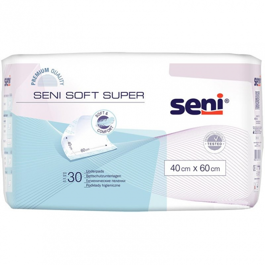 Пеленки одноразовые впитывающие Seni Super Soft 40х60см.30 шт. х 4 упак.