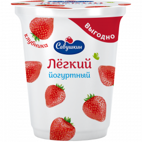 Йо­гурт­ный про­дукт «Лас­ко­вое лето» Легкий, клуб­ни­ка, 1.5%, 350 г