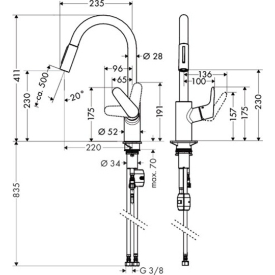 Смеситель «Hansgrohe» Focus, 31815000