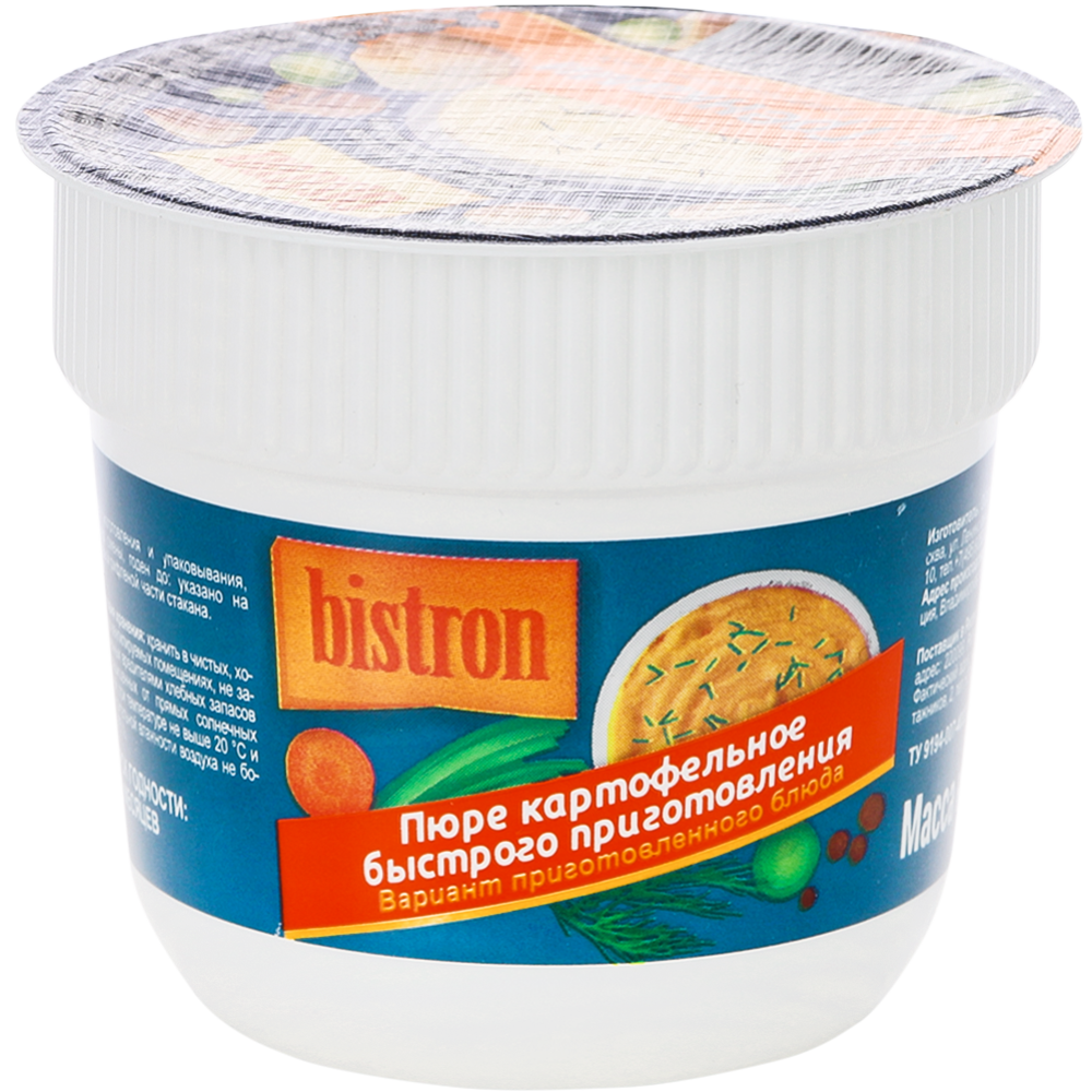 Кар­то­фель­ное пюре «Bistron» быст­ро­го при­го­тов­ле­ния, с грен­ка­ми, 40 г