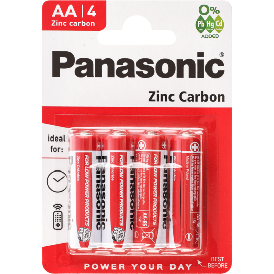 Элемент питания «Panasonic» Zinc carbon, АA R6/4BP