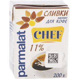 Сливки «Parmalat» ультрапастеризованные, 11%, 200 г