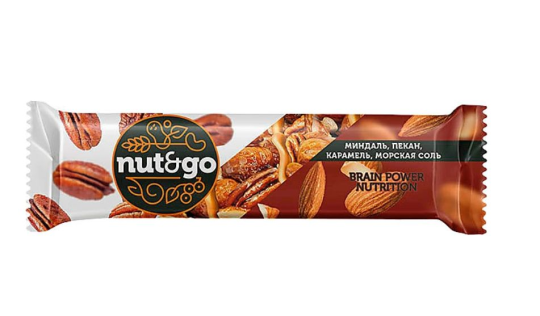 Nut&Go, батончик миндальный с пеканом, 18 шт *36 г, Россия