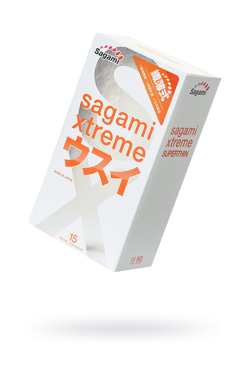 Презервативы Sagami, xtreme, 0.04, латекс, 19 см, 5,4 см, 15 шт.