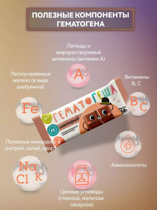 Гематоген детский шоколадный с железом 10 штук