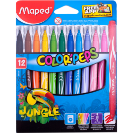 Фломастеры «Maped» Jungle, 845420, 12 шт