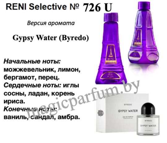 Духи Рени selective 726U Аромат направления Gypsy Water (Byredo)