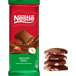 Шо­ко­лад «Nestle» мо­лоч­ный, с лесным орехом, 82 г