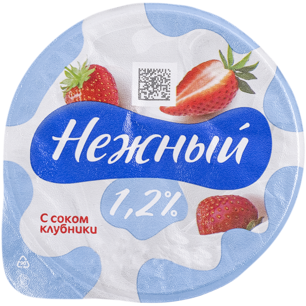Йогуртный продукт «Нежный» c соком клубники, 1.2%, 320 г #1