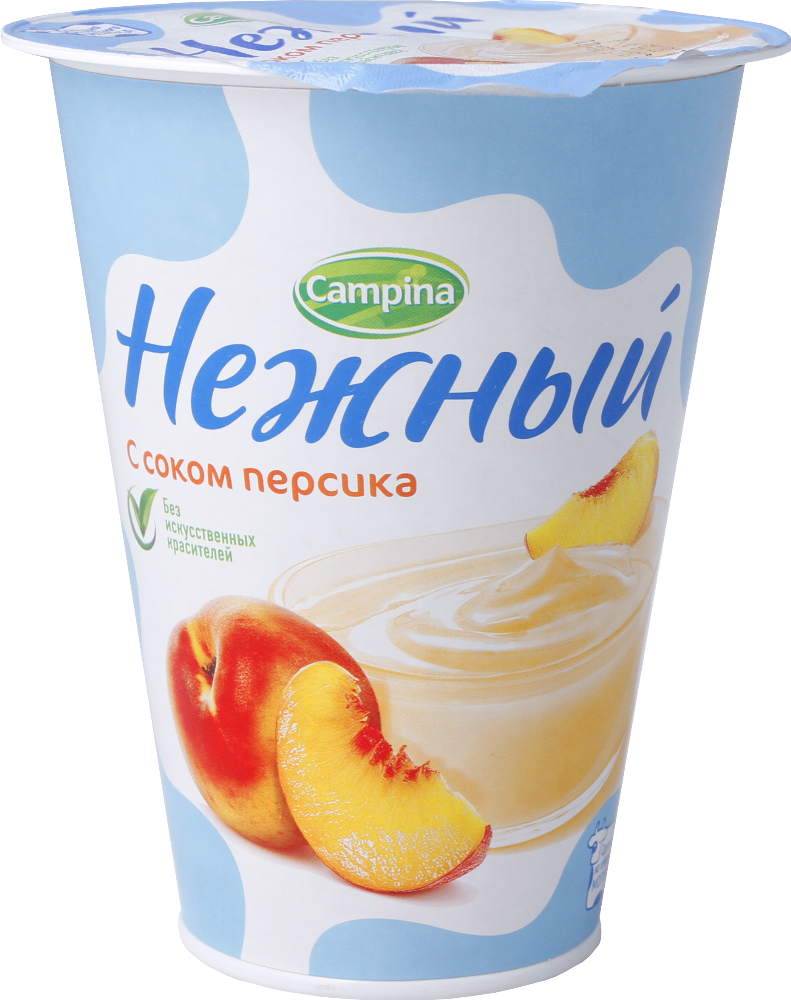 Йогуртный продукт «Нежный» с соком персика, 1.2%, 320 г #0