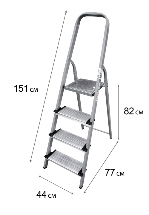 Стремянка Новая высота, комбинированная, 4 широкие ступени 130 мм, NV1137