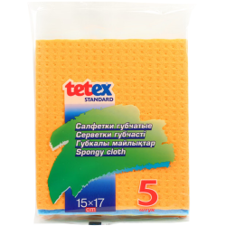 Сал­фет­ки губ­ча­тые «Tetex» 5 шт, 15х17 см
