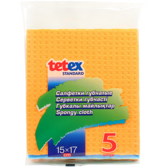 Салфетки губчатые «Tetex» 5 шт, 15х17 см