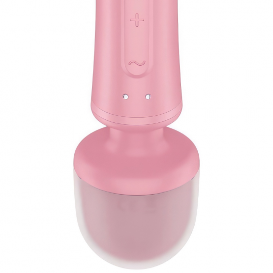 Двусторонний вибратор с клиторальным стимулятором Wand + Rabbit Satisfyer Triple Lover Pink