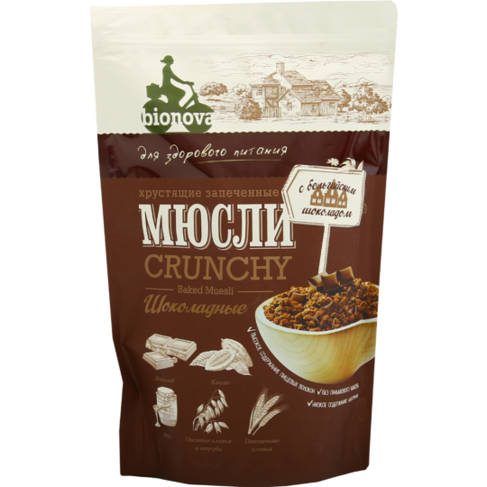 Мюсли «Bionova» Crunchy, шоколадные, 400 г