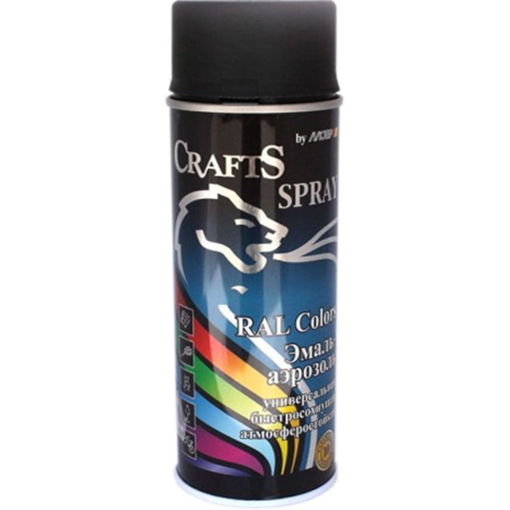 Эмаль аэрозольная «Crafts Spray» Ral 9005, черный матовый, 400 мл