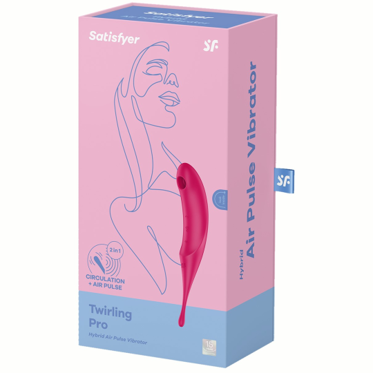 Вакуумный стимулятор с вибростимулирующим отростком Satisfyer Twirling Pro красный