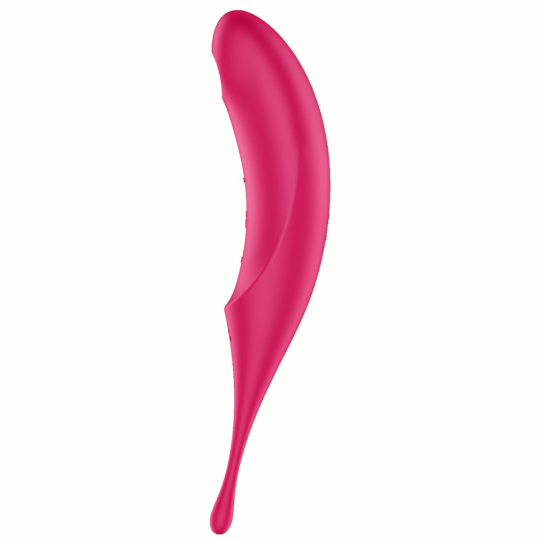 Вакуумный стимулятор с вибростимулирующим отростком Satisfyer Twirling Pro красный