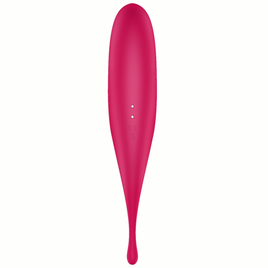 Вакуумный стимулятор с вибростимулирующим отростком Satisfyer Twirling Pro красный