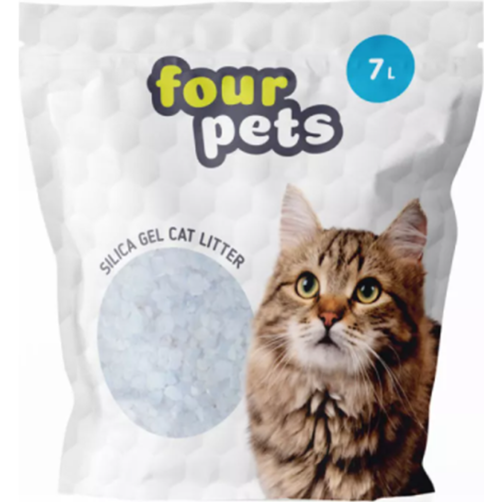 Наполнитель для туалета «Four Pets» силикагелевый, TUZ796, 7 л