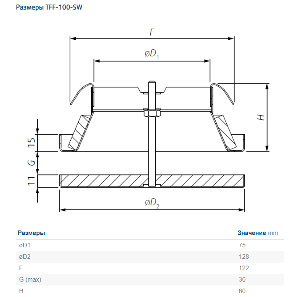 TFF-100-SW приточный диффузор