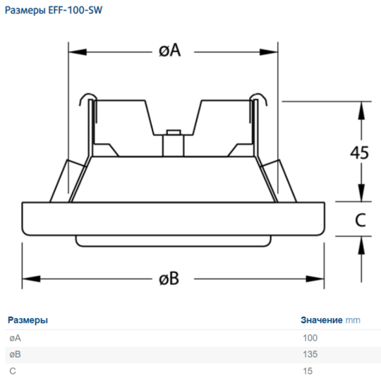 EFF-100-SW вытяжной диффузор