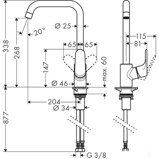 Смеситель «Hansgrohe» M411-H260, 73882000