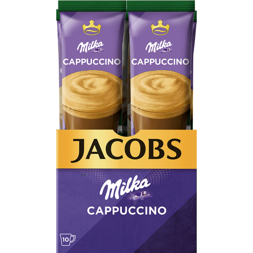 Ко­фей­ный на­пи­ток пор­ци­он­ный «Jacobs» Милка ка­пу­чи­но, с какао-по­рош­ком, 18 г
