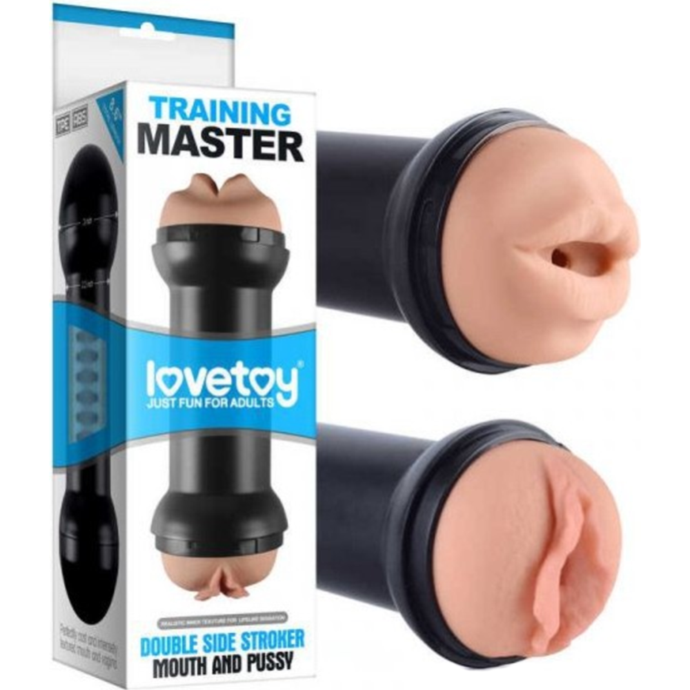 Мастурбатор для пениса «LoveToy» Training Master Double Side Stroker Mouth and Pussy, LV250002