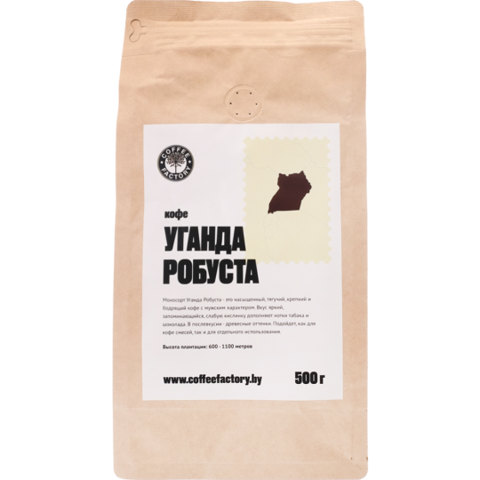 Кофе в зернах «CoffeeFactory» Уганда Робуста, 500 г